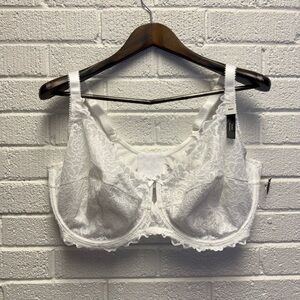 BNWT Addition Elle White Lace Bra Unlined 44H